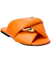 Jw Anderson J.w. Anderson Orange Leather Chain Twist Slides In Orange