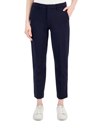 Tommy Hilfiger Women's Th Flex Straight-leg Ankle Ponte Pants In Sky Capt