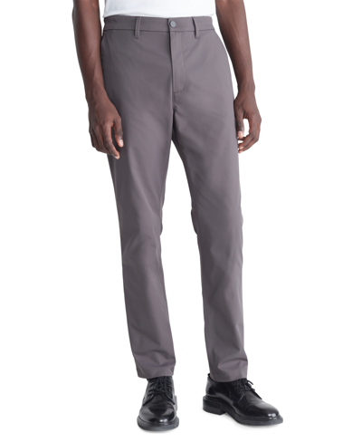 Calvin Klein Men's Athletic Slim-fit Stretch Chinos In Asphalt