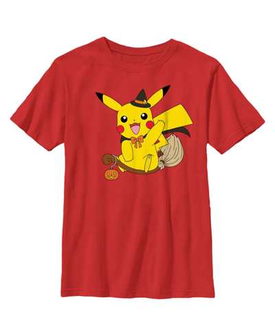 Nintendo Boy's Pokemon Halloween Pikachu Witch Costume Child T-shirt In Red