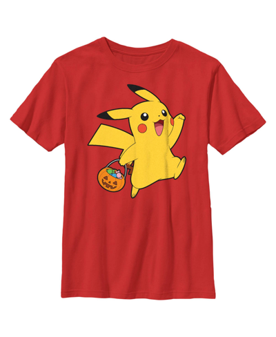Nintendo Boy's Pokemon Halloween Trick-or-treating Pikachu Child T-shirt In Red