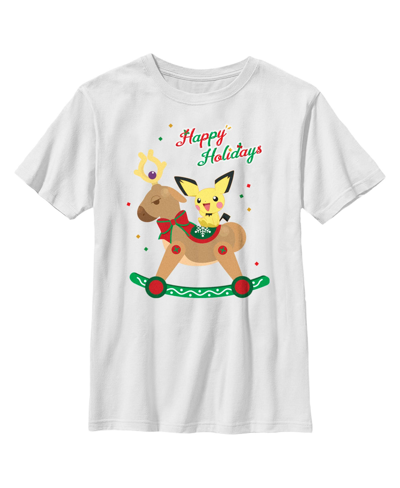 Nintendo Kids' Boy's Pokemon Christmas Pichu Rocker Child T-shirt In White
