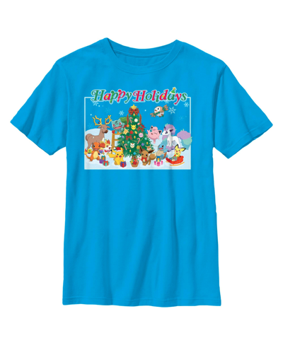 Nintendo Boy's Pokemon Happy Holidays Crew Child T-shirt In Turquoise
