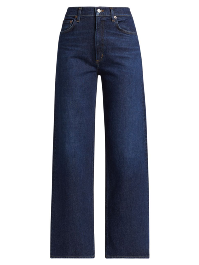 Agolde Harper Stretch High-rise Wide-leg Jeans In Dark Wash