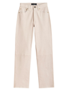 RAG & BONE WOMEN'S HARLOW MID-RISE STRAIGHT-LEG LEATHER trousers