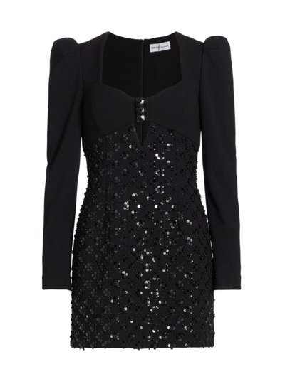 Rebecca Vallance Marie Cutout Embellished Cady Mini Dress In Black