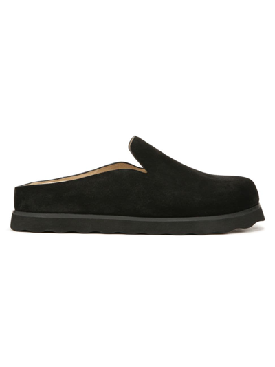 Vince Suede Slide Loafers Mules In Black