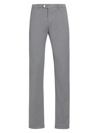 Kiton Men's Flat-front Cotton-blend Pants In Grey