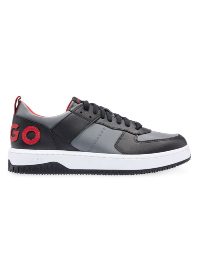 Hugo Basketball-style Trainers With Raised Logo In Light Grey