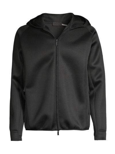 Moncler Zip Up Wool Cardigan In Black