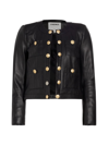 L AGENCE WOMEN'S JAYDE COLLARLESS LEATHER JACKET