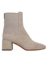 Vince Kimmy Block-heel Leather Ankle Boots In Hazelstone Grey Suede