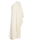 The Row Sparrow One-sleeve Draped Silk-cady Gown In Off White