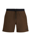 Hugo Boss Contrast-logo Swim Shorts In Light Green