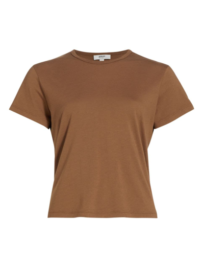 Agolde Women's Drew Jersey Crop Tee In Beeswax