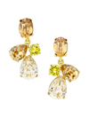 Oscar De La Renta Women's Candy Silvertone & Glass Crystal Drop Earrings In Topaz Multi
