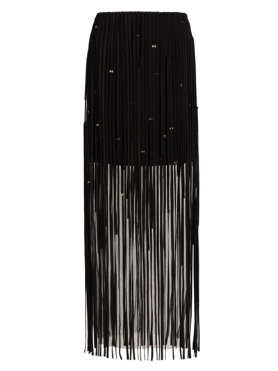 Jason Wu Collection Women's Fringed Tulle Pencil Skirt In Black