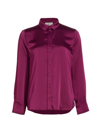 7 For All Mankind Women's Satin Button-up Shirt In Raspberry