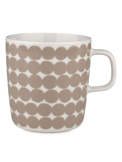 Marimekko Oiva Räsymatto Large Mug In White Beige