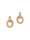 Oscar De La Renta Women's Fortuna Goldtone & Glass Crystal Oval-link Drop Earrings In Brass