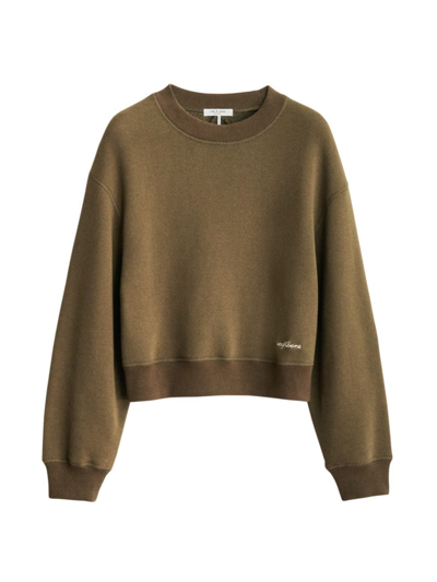 Rag & Bone Cotton Blend French Terry Sweatshirt In Military Olive