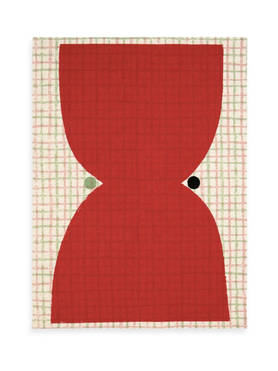 Marimekko Kalendi & Losange 2-piece Kitchen Towel Set In Cotton Red