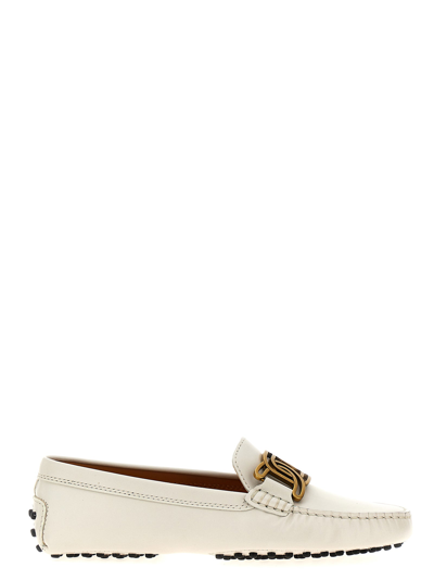 Tod's `chain Gommino` Loafers In White