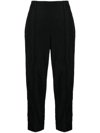 Vince Pleated Cropped Trousers In Black