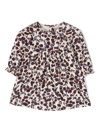 Bonpoint Cherry-print Button-up Corduroy Dress In Neutrals
