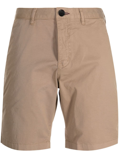 Ps By Paul Smith Logo-patch Chino Shorts In Brown