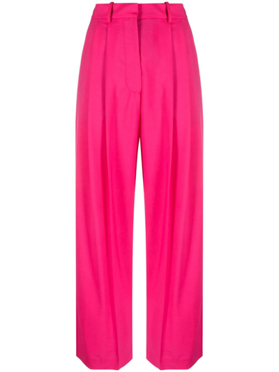 Alysi Straight-leg Pleat-detail Trousers In Pink