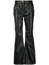 Moschino Stud-detail Mid-rise Trousers In Black