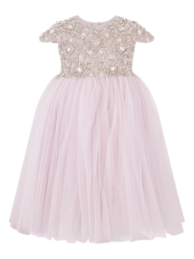 Maison Ava Kids' Sophia Bead-embellished Dress In Lavender