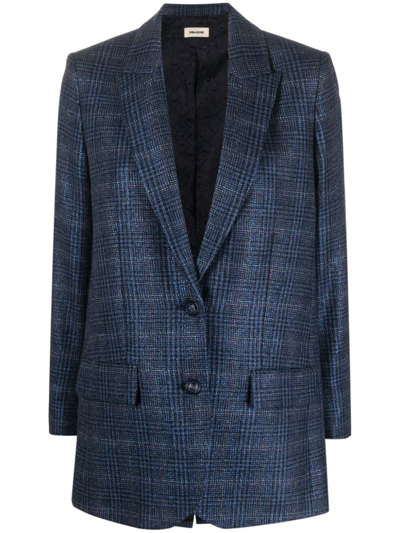 Zadig & Voltaire Viva Car Shimmer Blazer In Blue