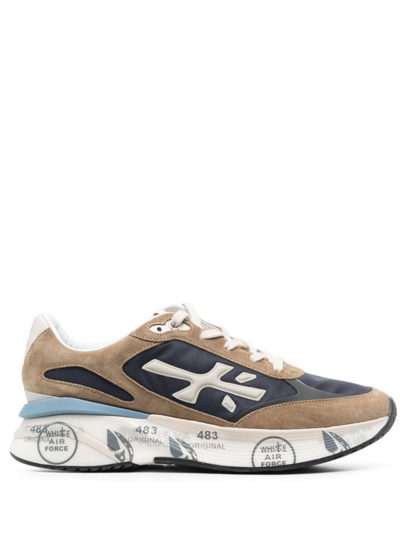 Premiata Moerun Panelled Leather Trainers In 6448