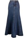 Zimmermann Luminosity Denim Maxi Skirt In Blue