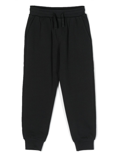 North Sails Kids' Drawstring Cotton Tracck Trousers In Black