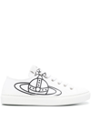 Vivienne Westwood Plimsoll Orb-print Canvas Sneakers In White