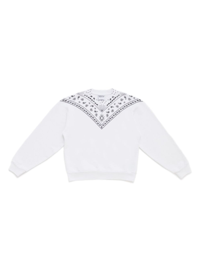 Marcelo Burlon County Of Milan Kids' Bandana-print Cotton Sweatshirt In White