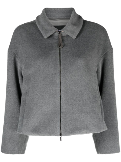 Fabiana Filippi Zip-up Straight Jacket In Grey