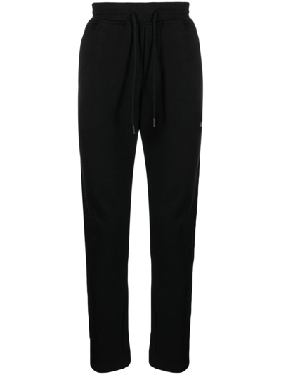 Paul & Shark Logo-patch Organic Cotton Track Trousers In Black