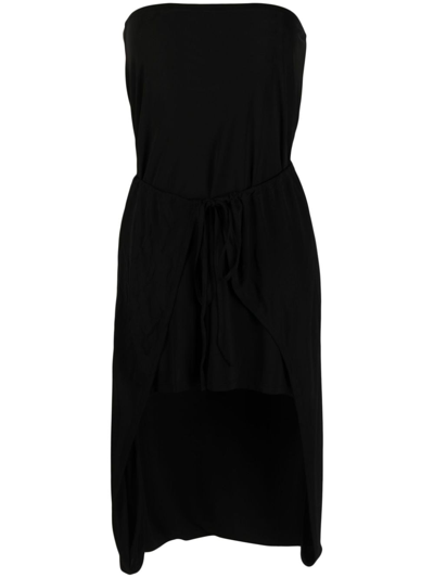Mm6 Maison Margiela Layered-effect Strapless Dress In Black