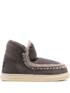Mou Crochet Stitch-trim Sneaker Boots In Grey