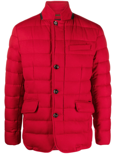 Moorer Zayn Quilted Cashmere Down Jacket In Red