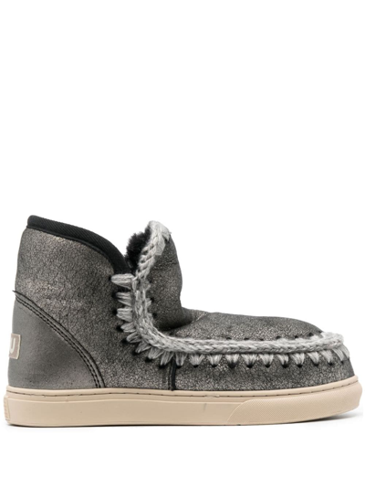 Mou Chunky Slip-on Boots In Grey