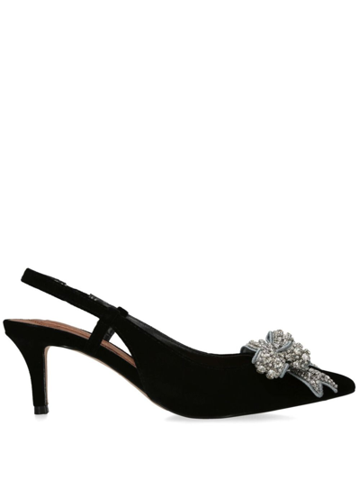 KURT GEIGER BELGRAVIA VELVET SLINGBACK PUMPS