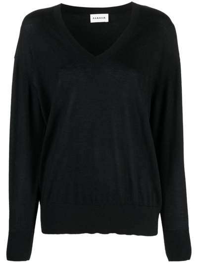 P.a.r.o.s.h Mélange-effect Cashmere Jumper In Black