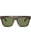 GIORGIO ARMANI TORTOISESHELL-EFFECT SQUARE-FRAME SUNGLASSES