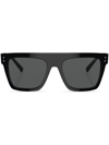 Giorgio Armani Logo-print Square-frame Sunglasses In Black