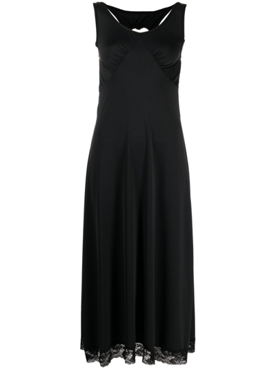 Natasha Zinko Cut-out Detail Ruched A-line Dress In Black